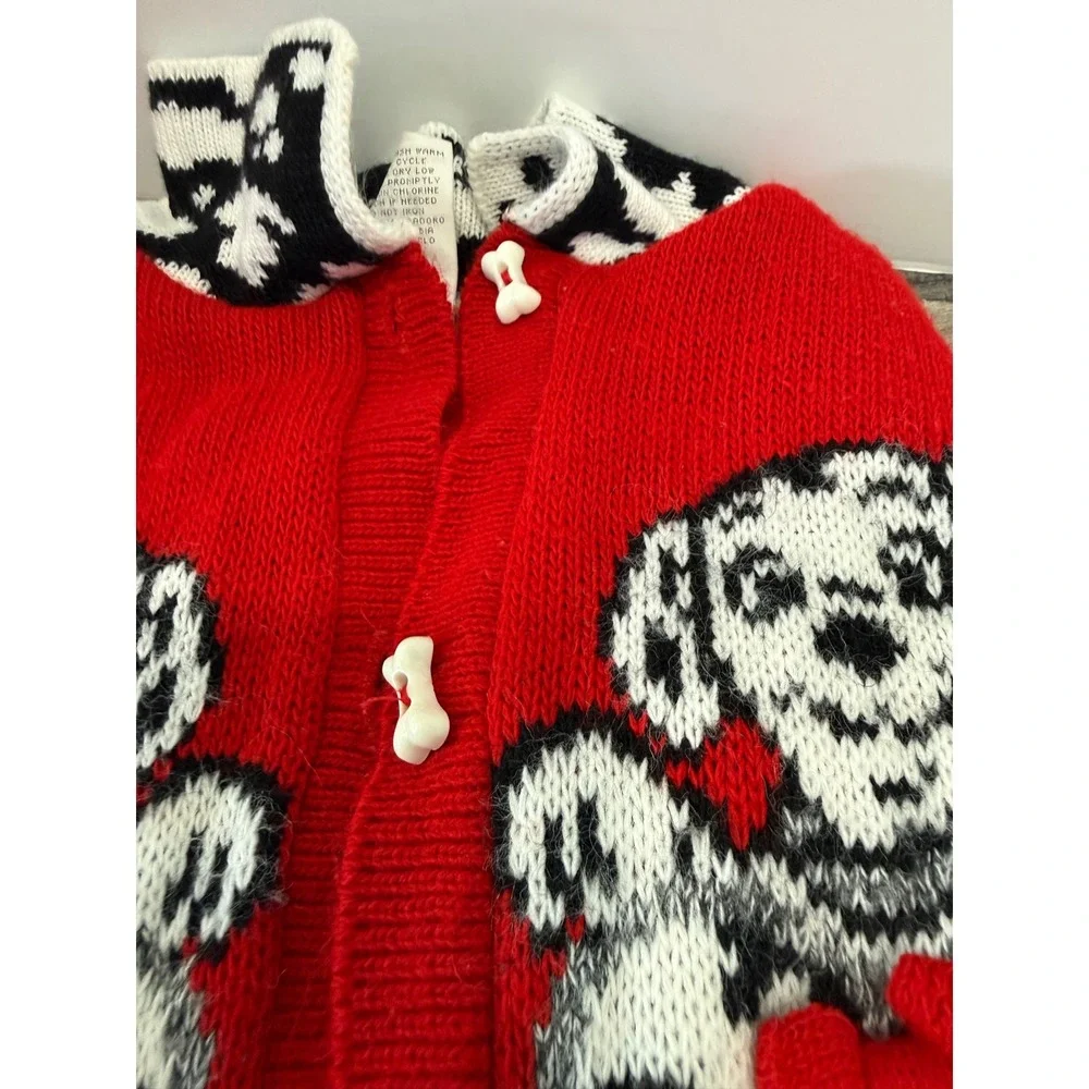 Vintage Disney 101 Dalmatians Cardigan Heart Bone Sweater & Pants Set Kids 3T